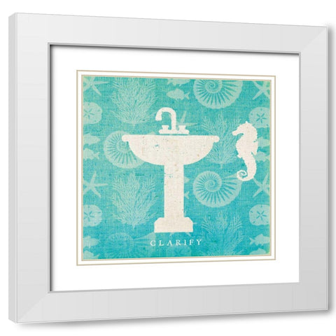 Pacific Bath II White Modern Wood Framed Art Print with Double Matting by Studio Mousseau