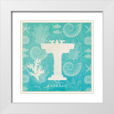 Pacific Bath III White Modern Wood Framed Art Print with Double Matting by Studio Mousseau