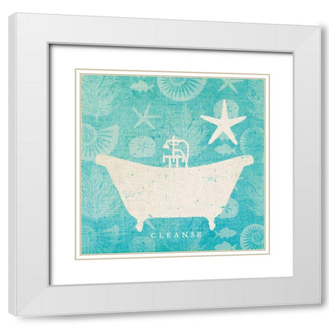 Pacific Bath IV White Modern Wood Framed Art Print with Double Matting by Studio Mousseau