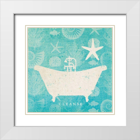 Pacific Bath IV White Modern Wood Framed Art Print with Double Matting by Studio Mousseau