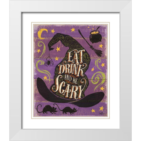 Fright Night II White Modern Wood Framed Art Print with Double Matting by Penner, Janelle