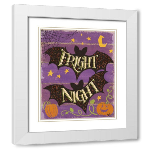 Fright Night III White Modern Wood Framed Art Print with Double Matting by Penner, Janelle