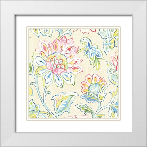 Ceylon Gardens III White Modern Wood Framed Art Print with Double Matting by Wild Apple Portfolio