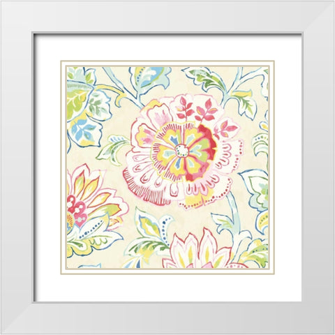 Ceylon Gardens IV White Modern Wood Framed Art Print with Double Matting by Wild Apple Portfolio