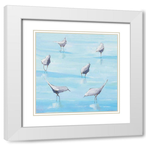 By the Waters Edge White Modern Wood Framed Art Print with Double Matting by Adams, Phyllis