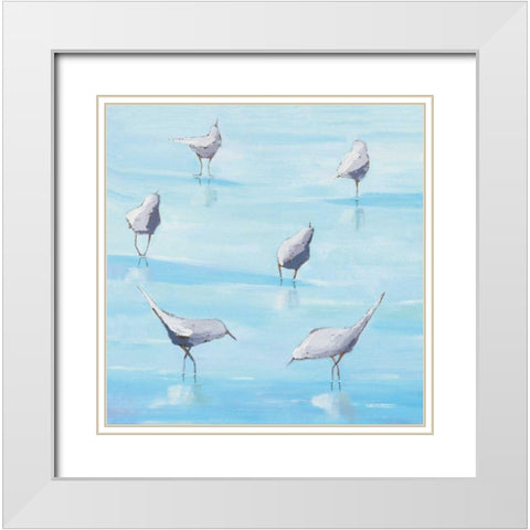 By the Waters Edge White Modern Wood Framed Art Print with Double Matting by Adams, Phyllis