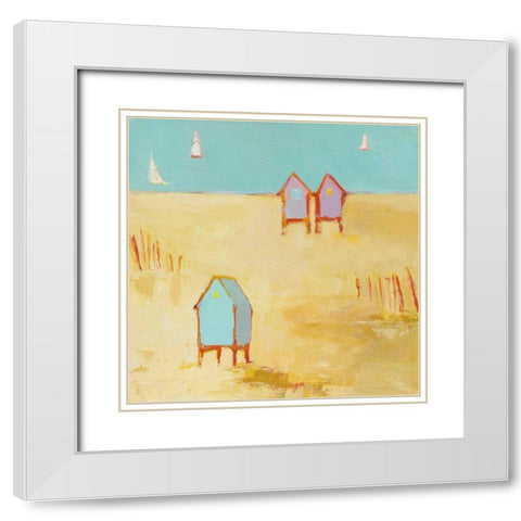 Cabanas White Modern Wood Framed Art Print with Double Matting by Adams, Phyllis