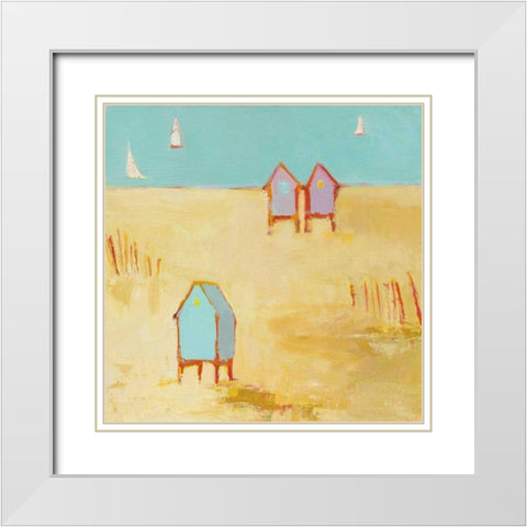 Cabanas White Modern Wood Framed Art Print with Double Matting by Adams, Phyllis