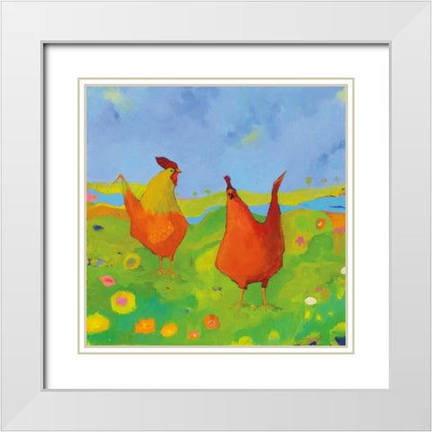 Spring has Sprung White Modern Wood Framed Art Print with Double Matting by Adams, Phyllis