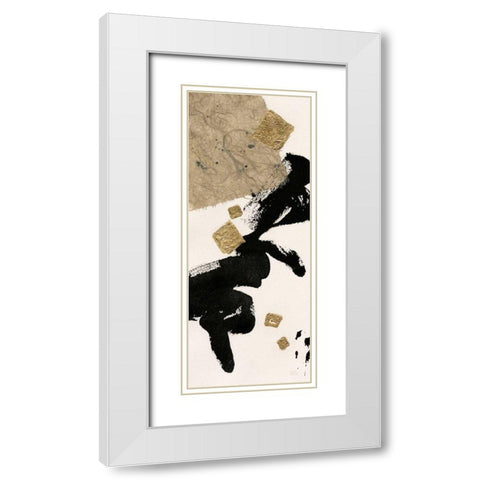 Gilded Collage II on White White Modern Wood Framed Art Print with Double Matting by Paschke, Chris