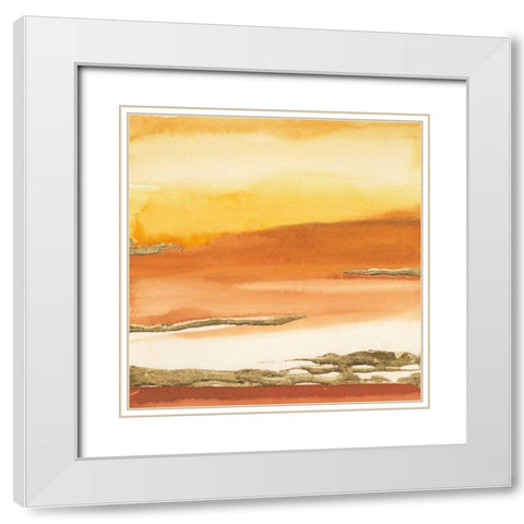 Gilded Amber I v2 White Modern Wood Framed Art Print with Double Matting by Paschke, Chris