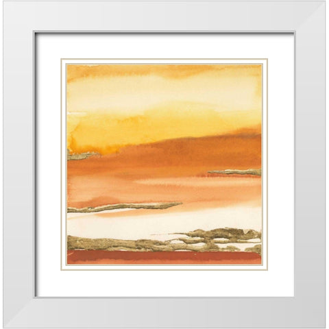Gilded Amber I v2 White Modern Wood Framed Art Print with Double Matting by Paschke, Chris