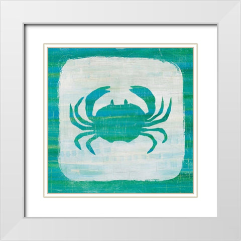 Ahoy V Blue Green White Modern Wood Framed Art Print with Double Matting by Averinos, Melissa