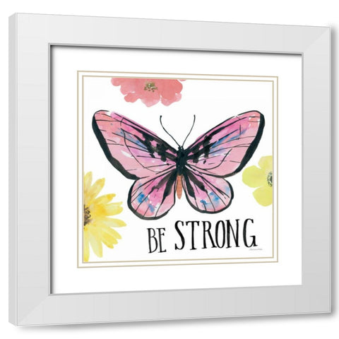 Beautiful Butterfly I White Modern Wood Framed Art Print with Double Matting by Miller, Sara Zieve