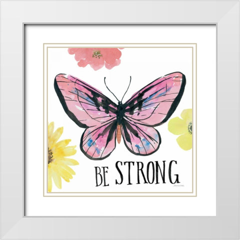 Beautiful Butterfly I White Modern Wood Framed Art Print with Double Matting by Miller, Sara Zieve