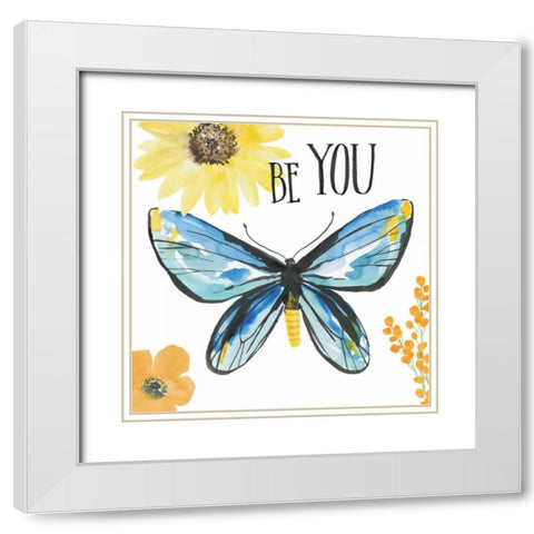 Beautiful Butterfly III White Modern Wood Framed Art Print with Double Matting by Miller, Sara Zieve