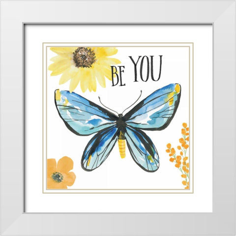 Beautiful Butterfly III White Modern Wood Framed Art Print with Double Matting by Miller, Sara Zieve