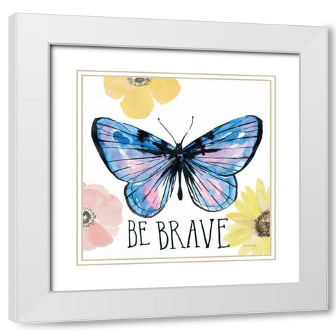 Beautiful Butterfly IV White Modern Wood Framed Art Print with Double Matting by Miller, Sara Zieve