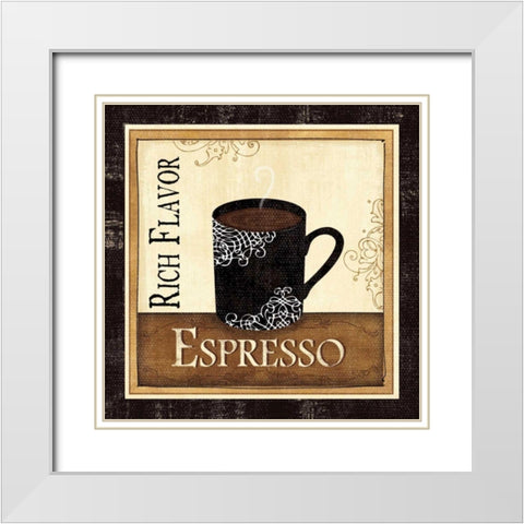 Coffee and Cream III White Modern Wood Framed Art Print with Double Matting by Charron, Veronique