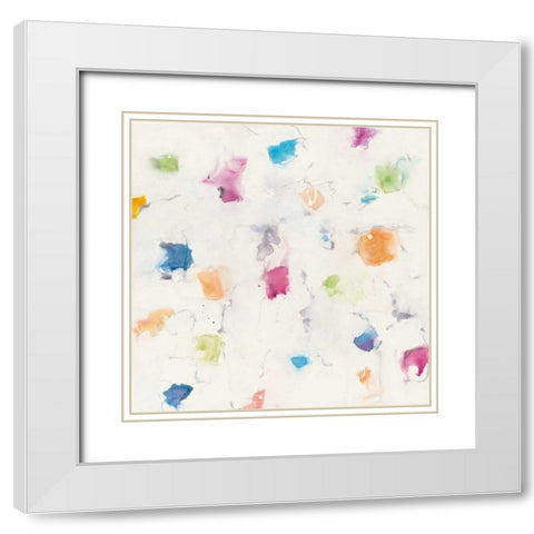 Glitterati I White Modern Wood Framed Art Print with Double Matting by Schick, Mike