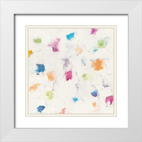 Glitterati I White Modern Wood Framed Art Print with Double Matting by Schick, Mike