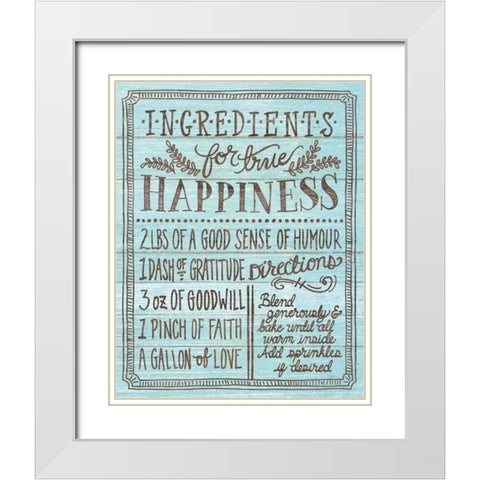 Ingredients for Life II Blue White Modern Wood Framed Art Print with Double Matting by Urban, Mary