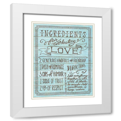 Ingredients for Life III Blue White Modern Wood Framed Art Print with Double Matting by Urban, Mary