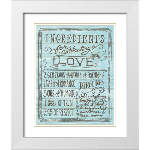 Ingredients for Life III Blue White Modern Wood Framed Art Print with Double Matting by Urban, Mary