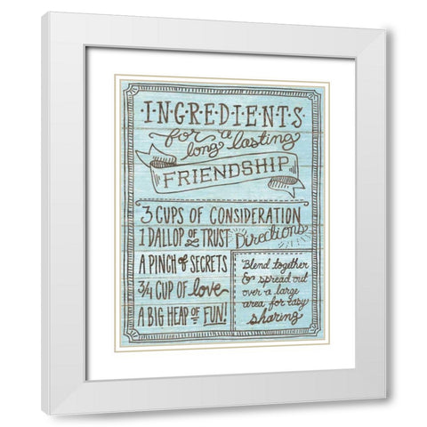 Ingredients For Life IV Blue White Modern Wood Framed Art Print with Double Matting by Urban, Mary