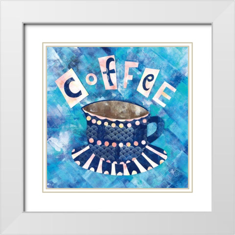 Cafe Collage I White Modern Wood Framed Art Print with Double Matting by Wild Apple Portfolio