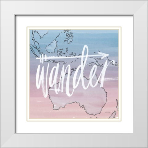 World Traveler Wander White Modern Wood Framed Art Print with Double Matting by Miller, Sara Zieve