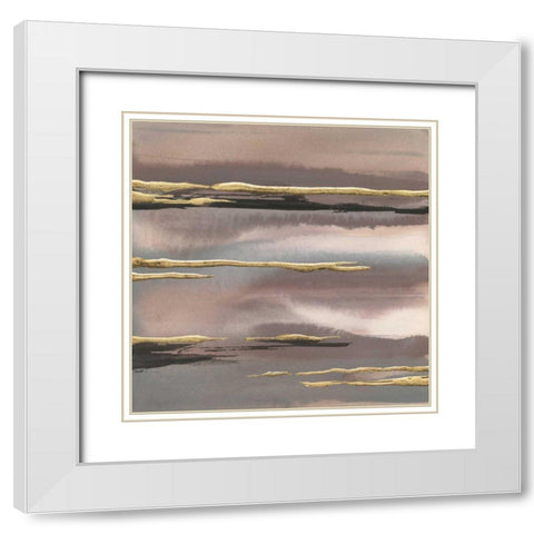 Gilded Morning Fog I Gold White Modern Wood Framed Art Print with Double Matting by Paschke, Chris