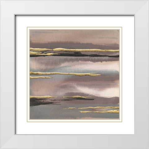 Gilded Morning Fog I Gold White Modern Wood Framed Art Print with Double Matting by Paschke, Chris