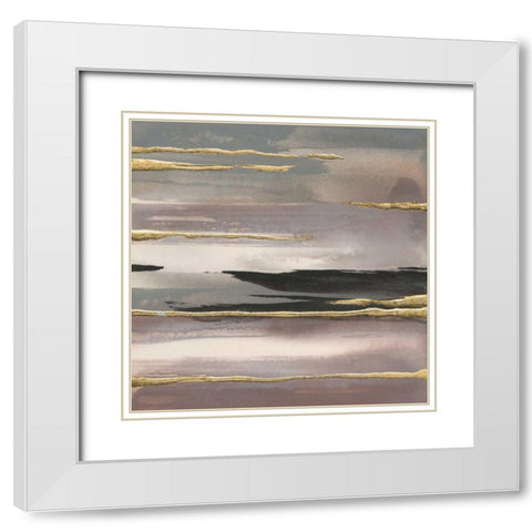 Gilded Morning Fog II Gold White Modern Wood Framed Art Print with Double Matting by Paschke, Chris