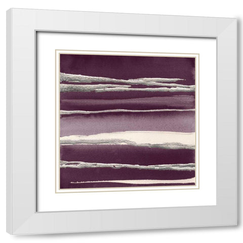 Silver Rose I Purple White Modern Wood Framed Art Print with Double Matting by Paschke, Chris