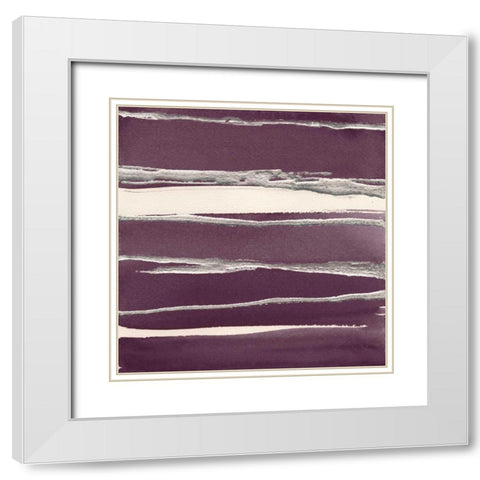 Silver Rose II Purple White Modern Wood Framed Art Print with Double Matting by Paschke, Chris