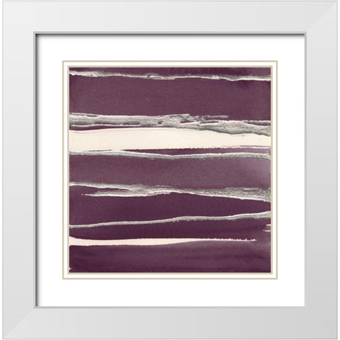 Silver Rose II Purple White Modern Wood Framed Art Print with Double Matting by Paschke, Chris