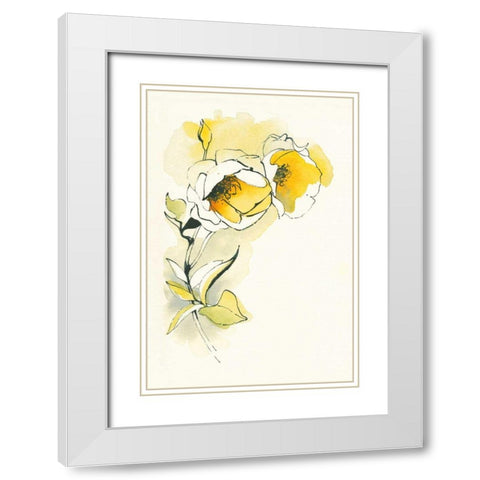Carols Roses II White Modern Wood Framed Art Print with Double Matting by Novak, Shirley