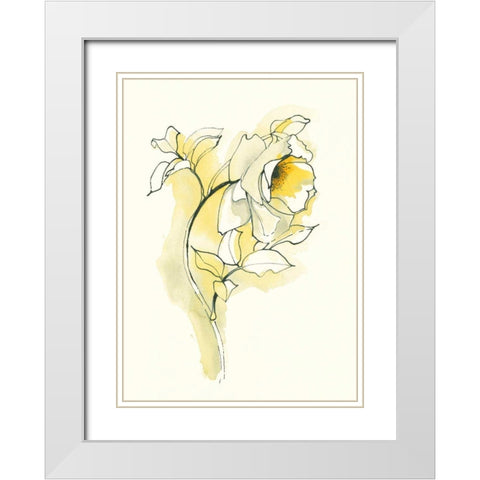 Carols Roses III White Modern Wood Framed Art Print with Double Matting by Novak, Shirley