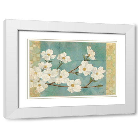 Kimono Blossoms White Modern Wood Framed Art Print with Double Matting by Lovell, Kathrine