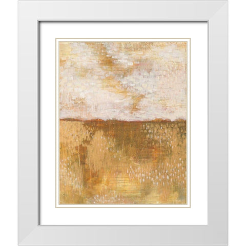 Amber Horizon White Modern Wood Framed Art Print with Double Matting by Averinos, Melissa