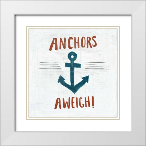 Ahoy VI White Modern Wood Framed Art Print with Double Matting by Averinos, Melissa