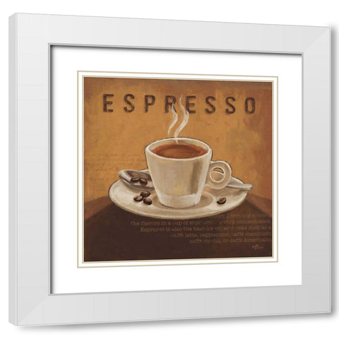Coffee and Co III White Modern Wood Framed Art Print with Double Matting by Penner, Janelle