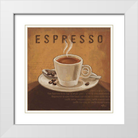 Coffee and Co III White Modern Wood Framed Art Print with Double Matting by Penner, Janelle