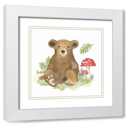 Baby Woodland II White Modern Wood Framed Art Print with Double Matting by Grove, Beth