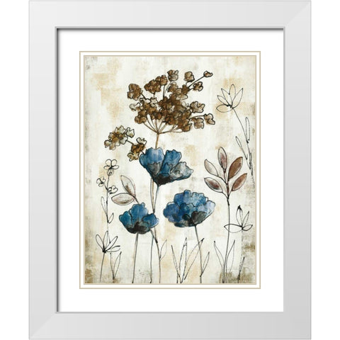 Botanical Trio II Neutral Crop White Modern Wood Framed Art Print with Double Matting by Vassileva, Silvia