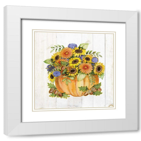 Autumn Days III Gold White Modern Wood Framed Art Print with Double Matting by McKenna, Kathleen Parr