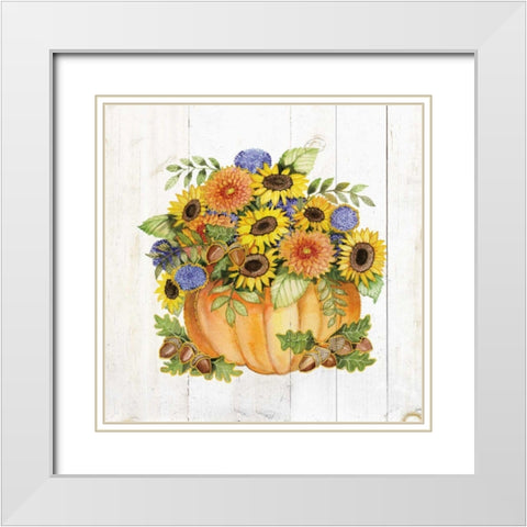 Autumn Days III Gold White Modern Wood Framed Art Print with Double Matting by McKenna, Kathleen Parr