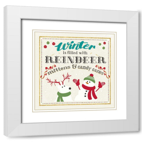 Winter Wonderland I on White White Modern Wood Framed Art Print with Double Matting by Penner, Janelle