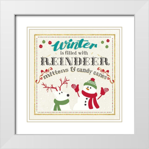 Winter Wonderland I on White White Modern Wood Framed Art Print with Double Matting by Penner, Janelle